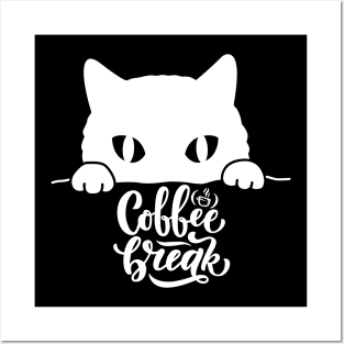 Coffee break cat Posters and Art